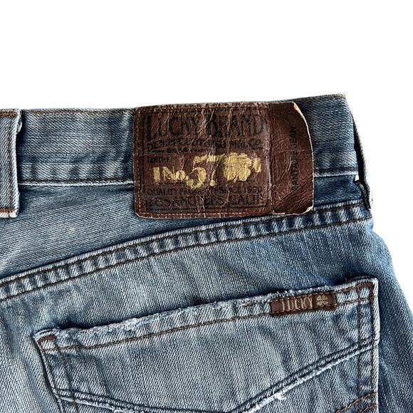 Lucky Brand Dungarees Santa Fe Jeans Men’s 32 Blue USA Made Straight Leg - Picture 6 of 10